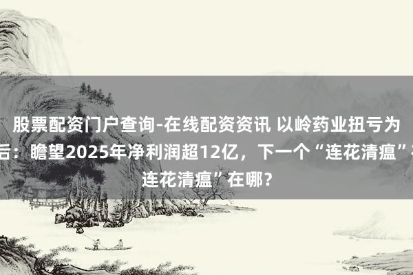 股票配资门户查询-在线配资资讯 以岭药业扭亏为盈背后：瞻望2025年净利润超12亿，下一个“连花清瘟”在哪？